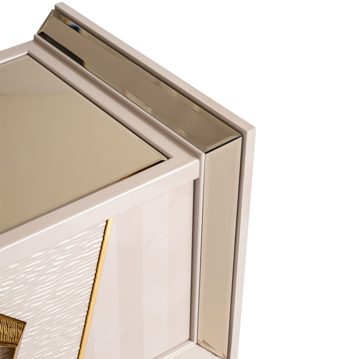 Carmela Media Cabinet - Shimmer Ivory