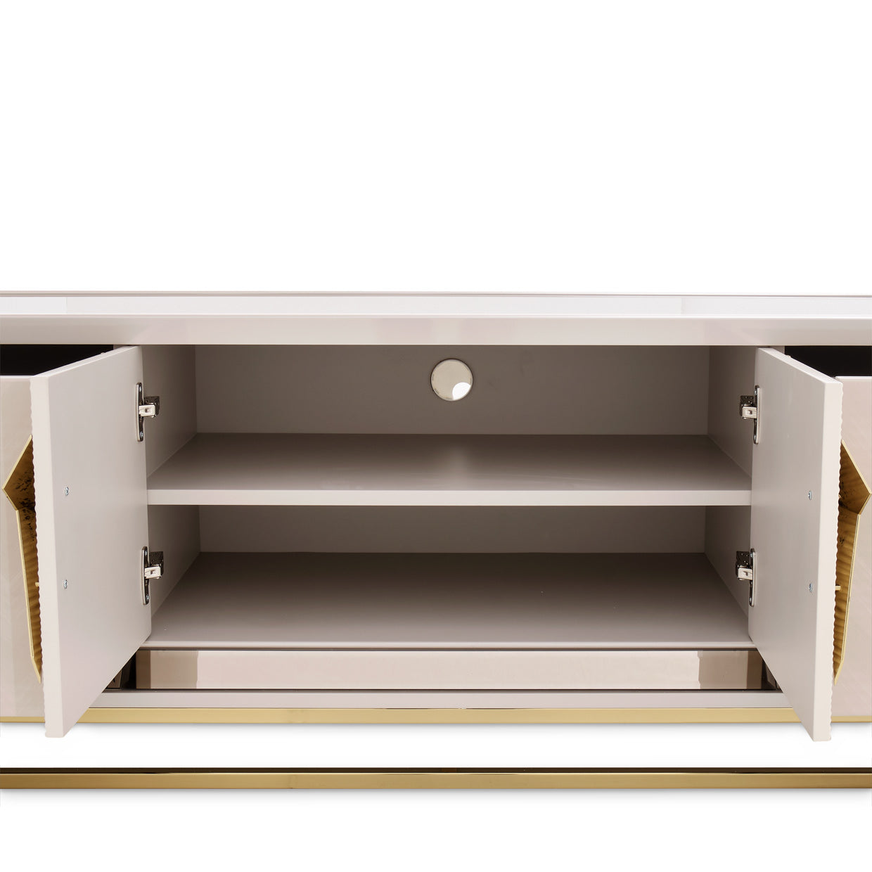 Carmela Media Cabinet - Shimmer Ivory