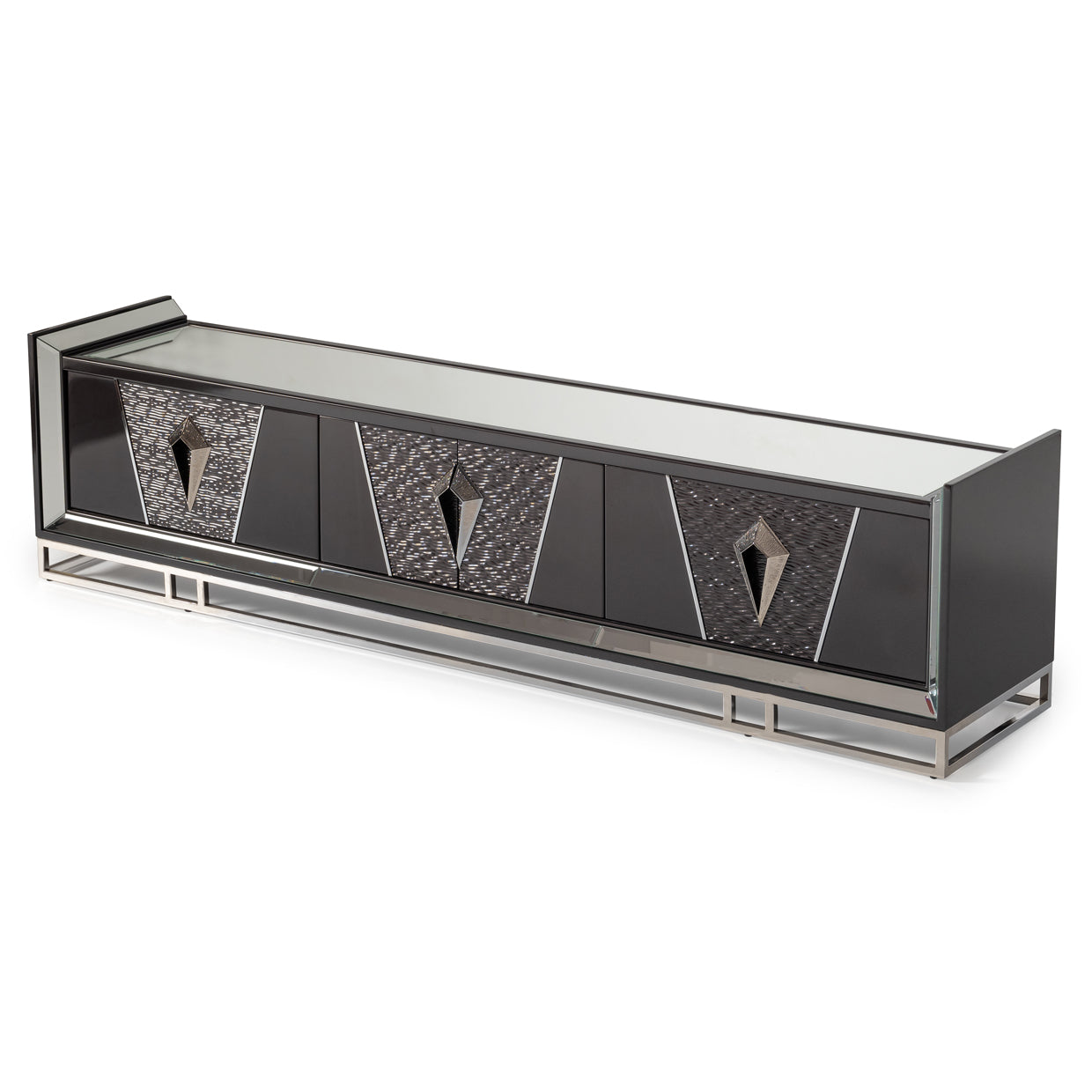 Carmela Media Cabinet - Glossy Charcoal