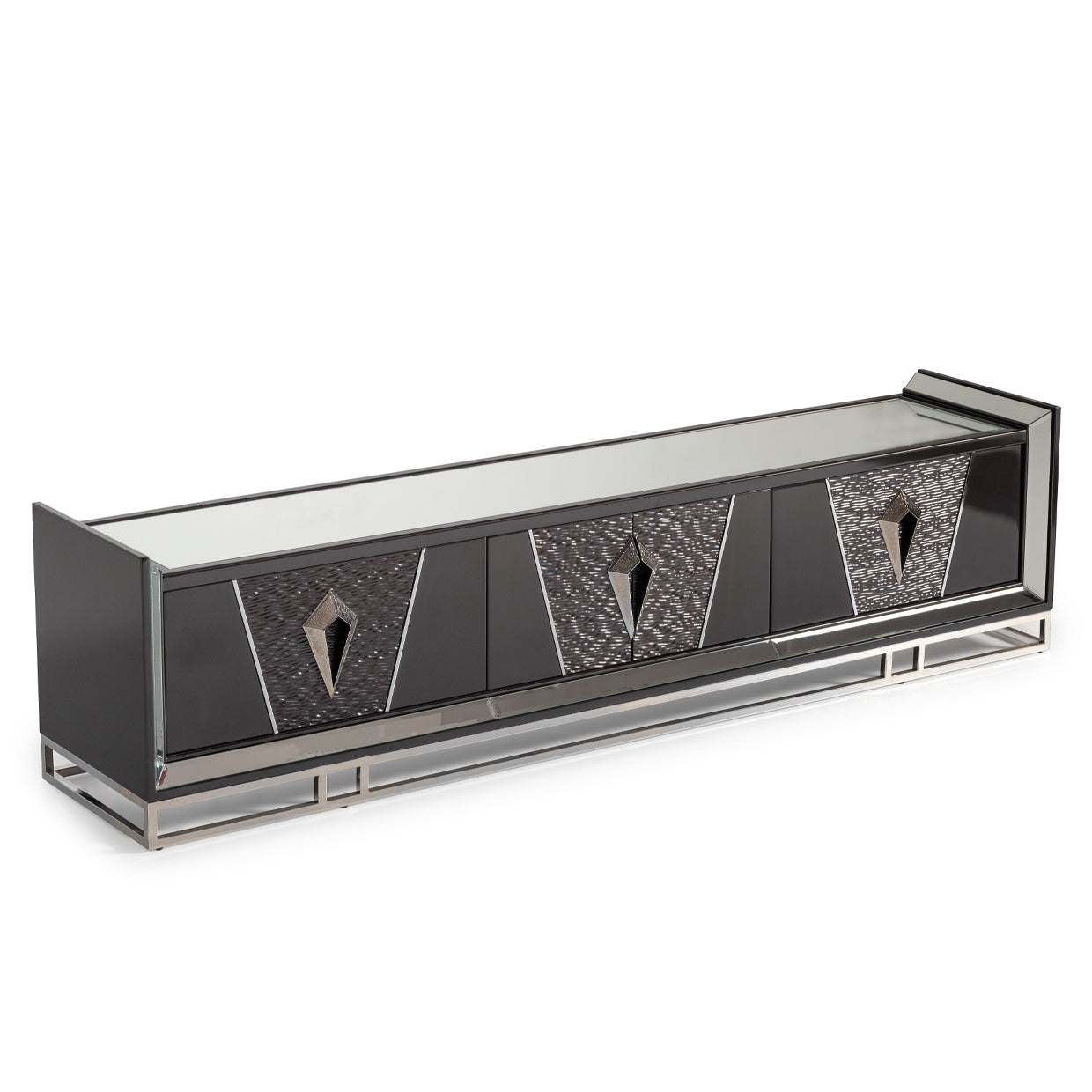 Carmela Media Cabinet - Glossy Charcoal