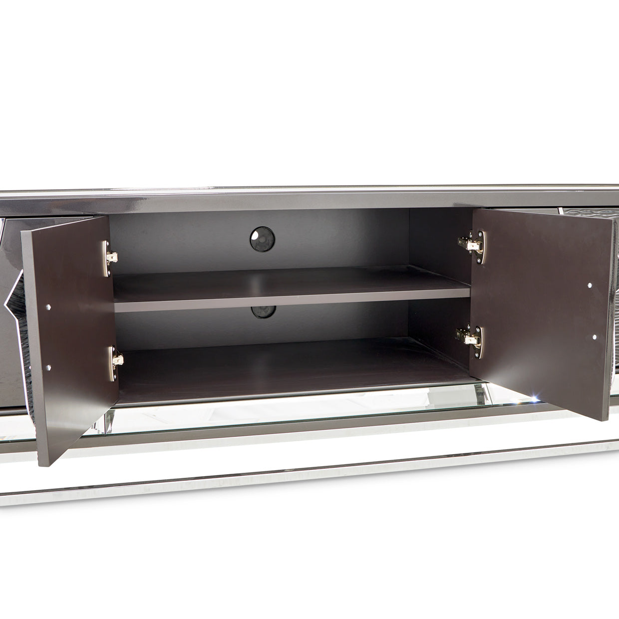 Carmela Media Cabinet - Glossy Charcoal