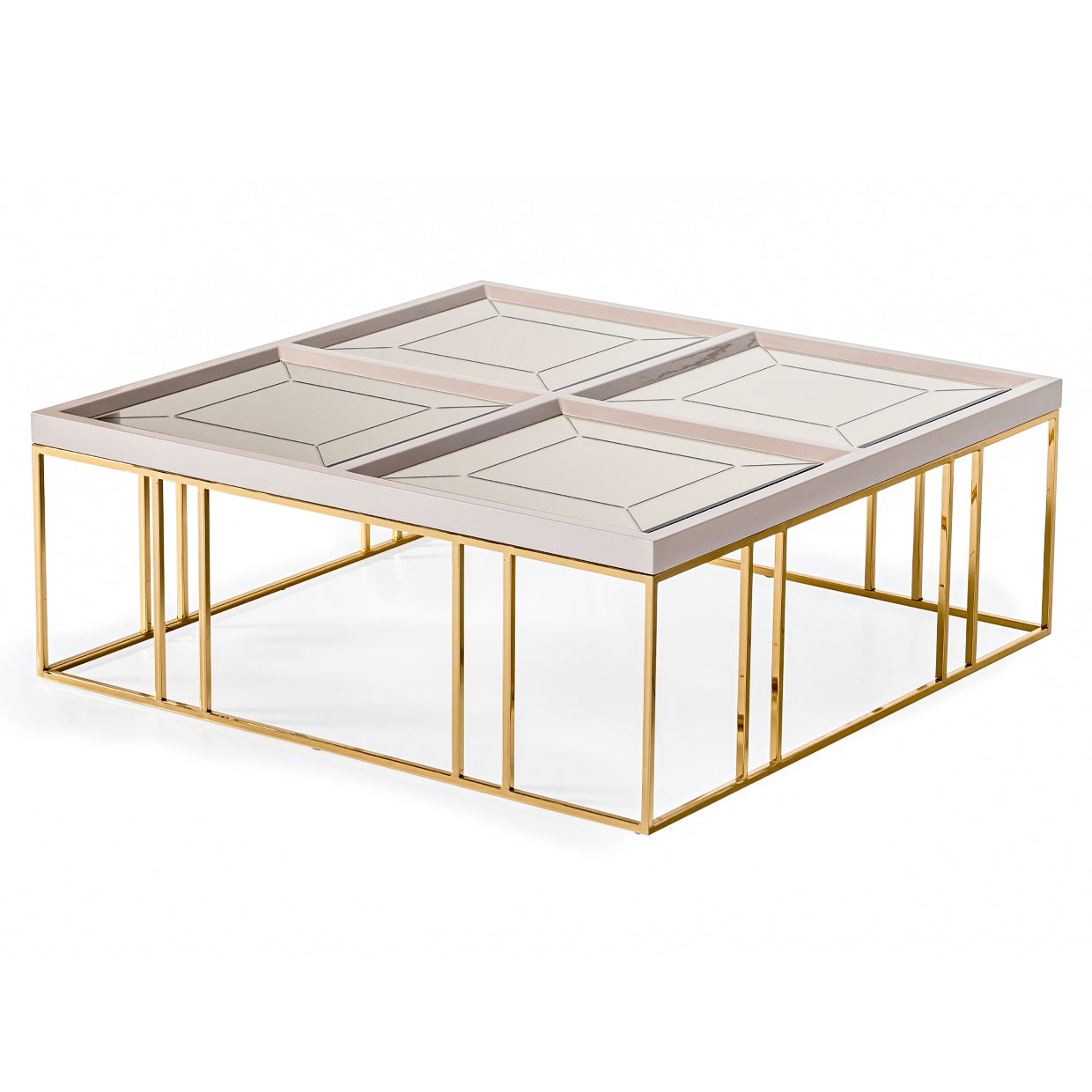 Carmela Cocktail Table - Shimmer Ivory