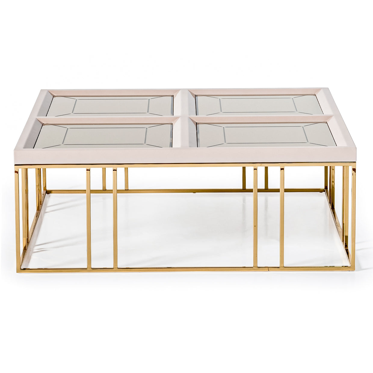Carmela Cocktail Table - Shimmer Ivory