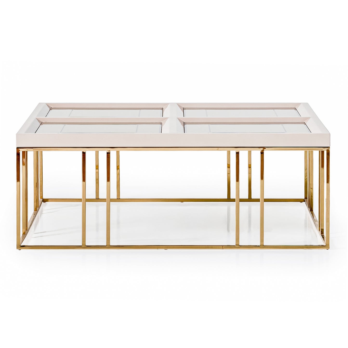 Carmela Cocktail Table - Shimmer Ivory