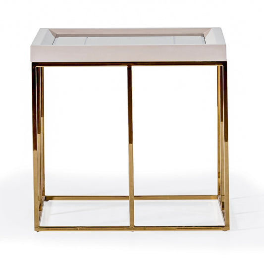 Carmela Side Table - Shimmer Ivory