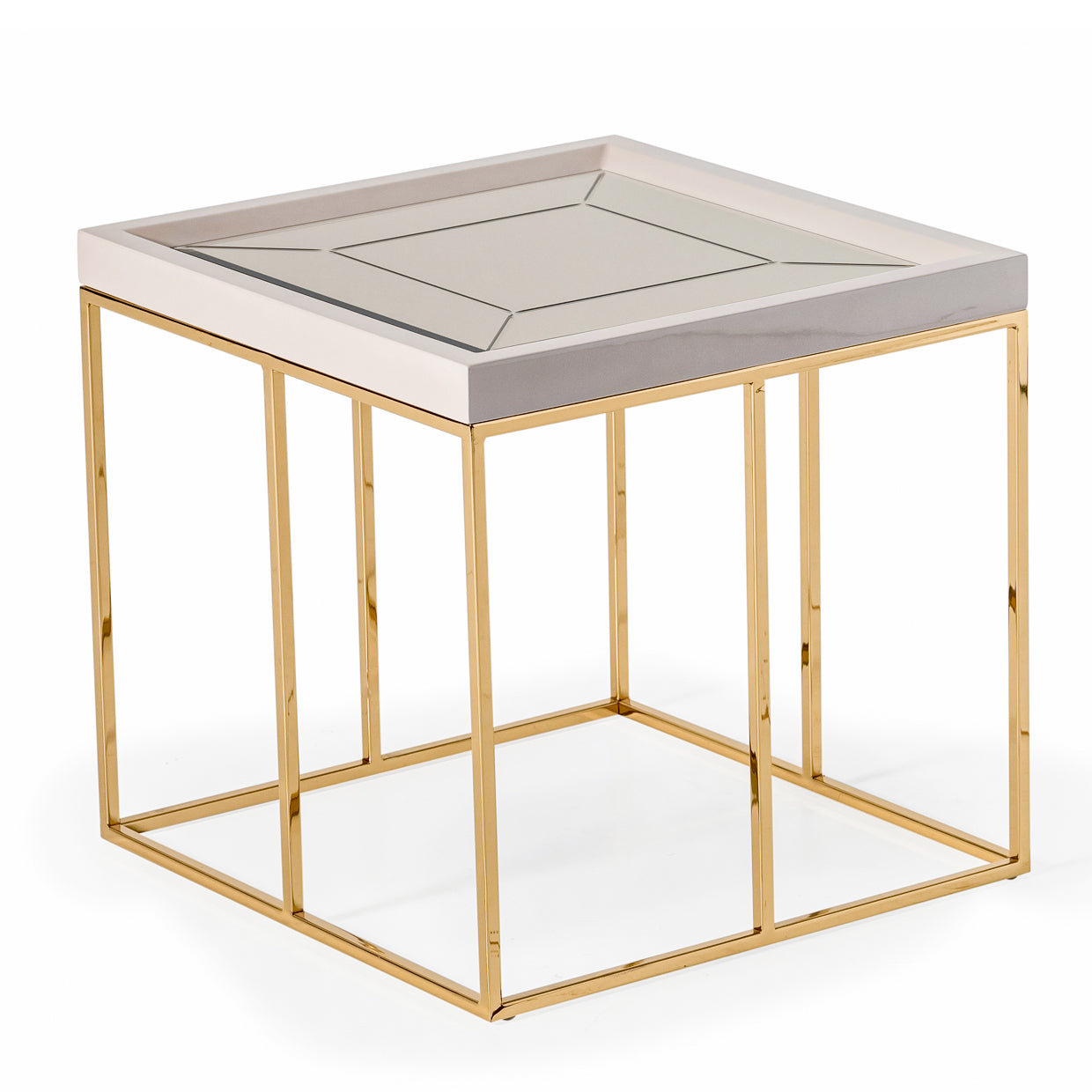 Carmela Side Table - Shimmer Ivory