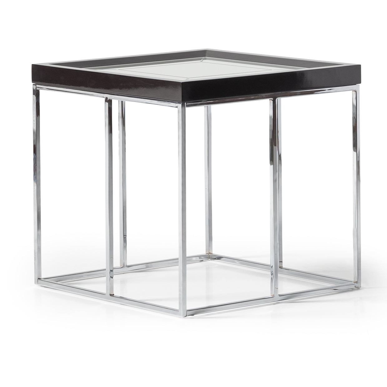 Carmela Side Table - Glossy Charcoal