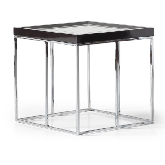 Carmela Side Table - Glossy Charcoal