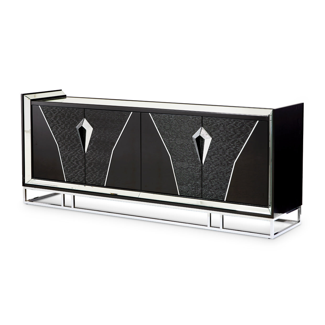 Carmela Console Table - Glossy Charcoal
