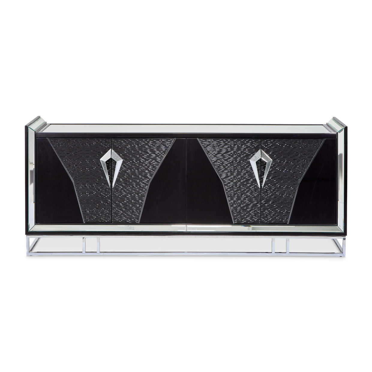 Carmela Console Table - Glossy Charcoal