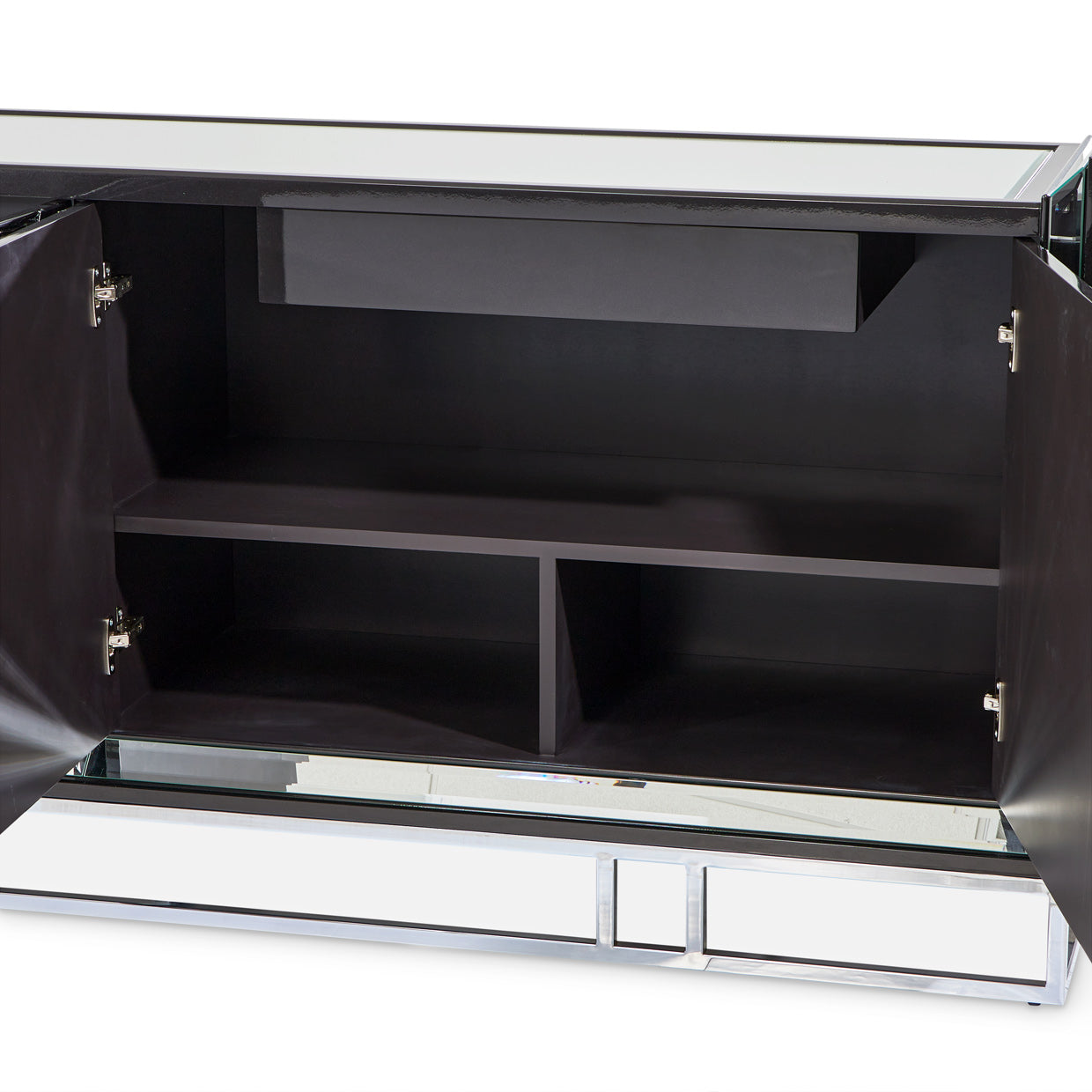 Carmela Console Table - Glossy Charcoal