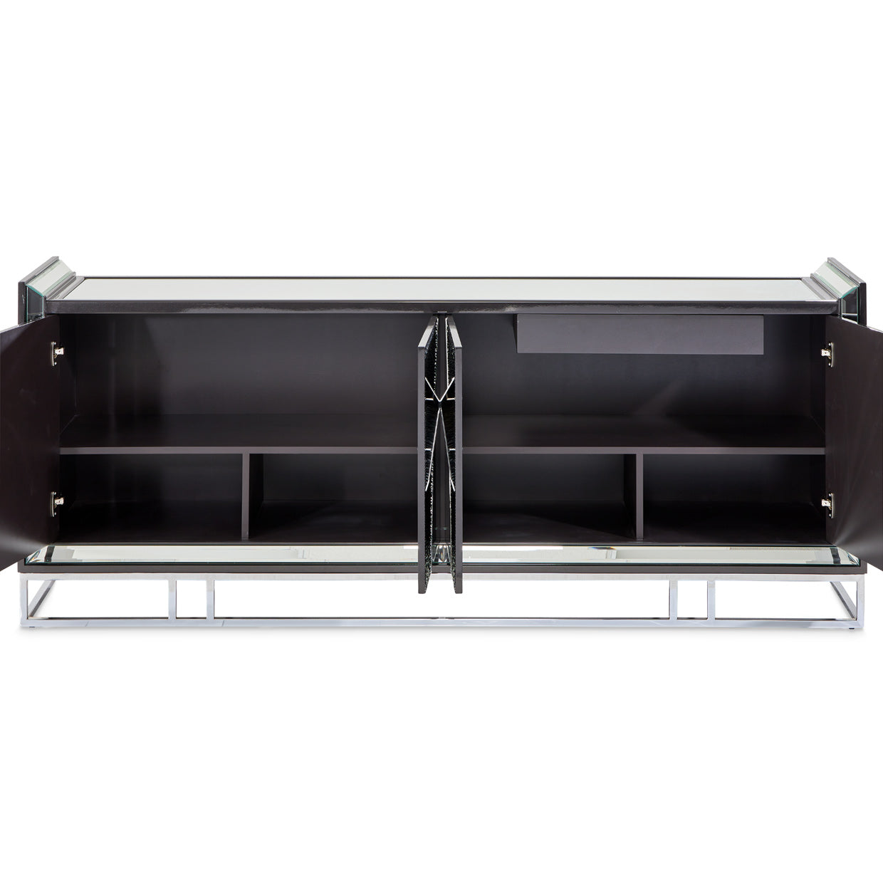 Carmela Console Table - Glossy Charcoal