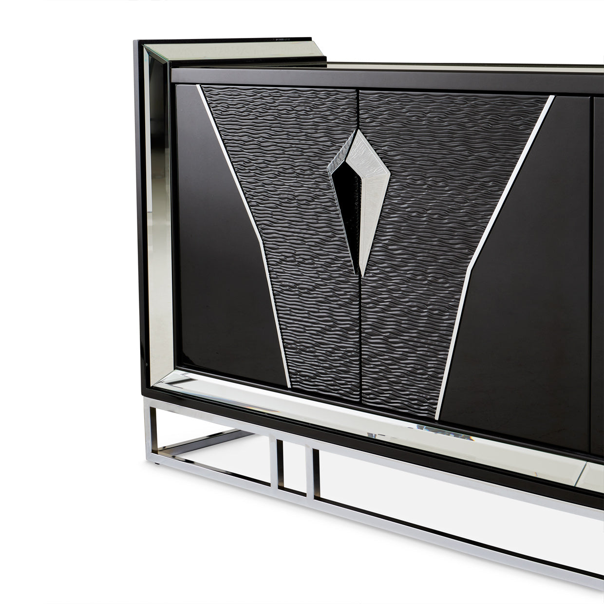 Carmela Console Table - Glossy Charcoal