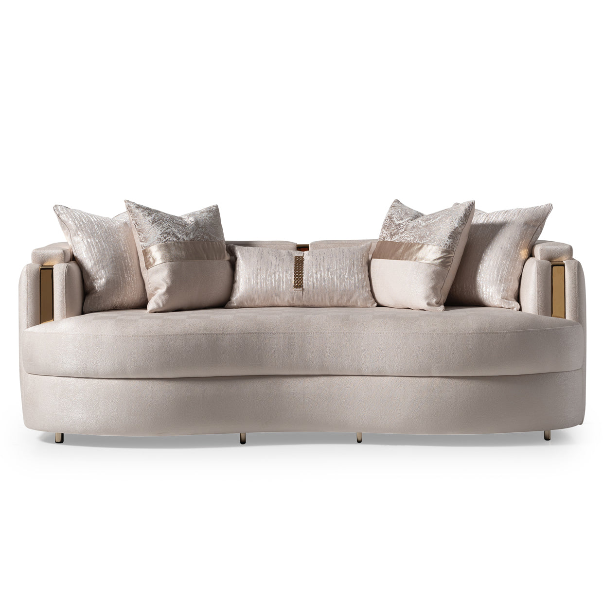 Carmela Standard Sofa - Almond/Gold