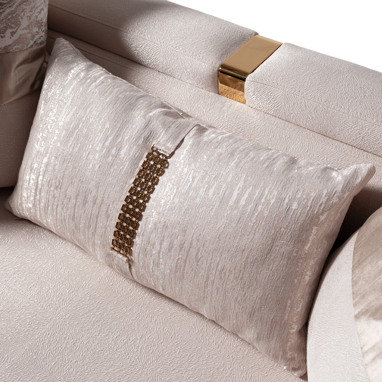 Carmela Standard Sofa - Almond/Gold