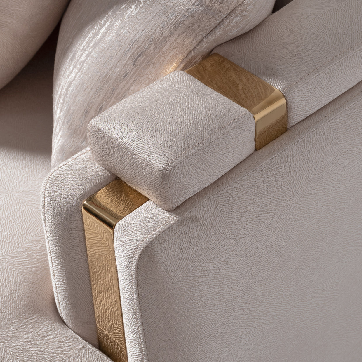 Carmela Standard Sofa - Almond/Gold