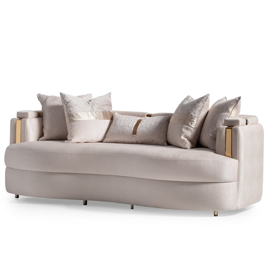 Carmela Standard Sofa - Almond/Gold