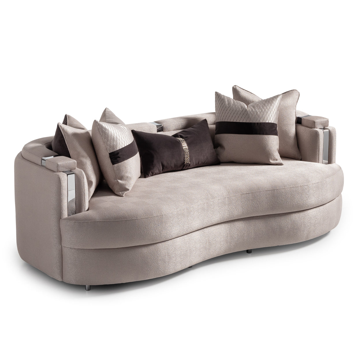 Carmela Sofa - Zinc/Silver