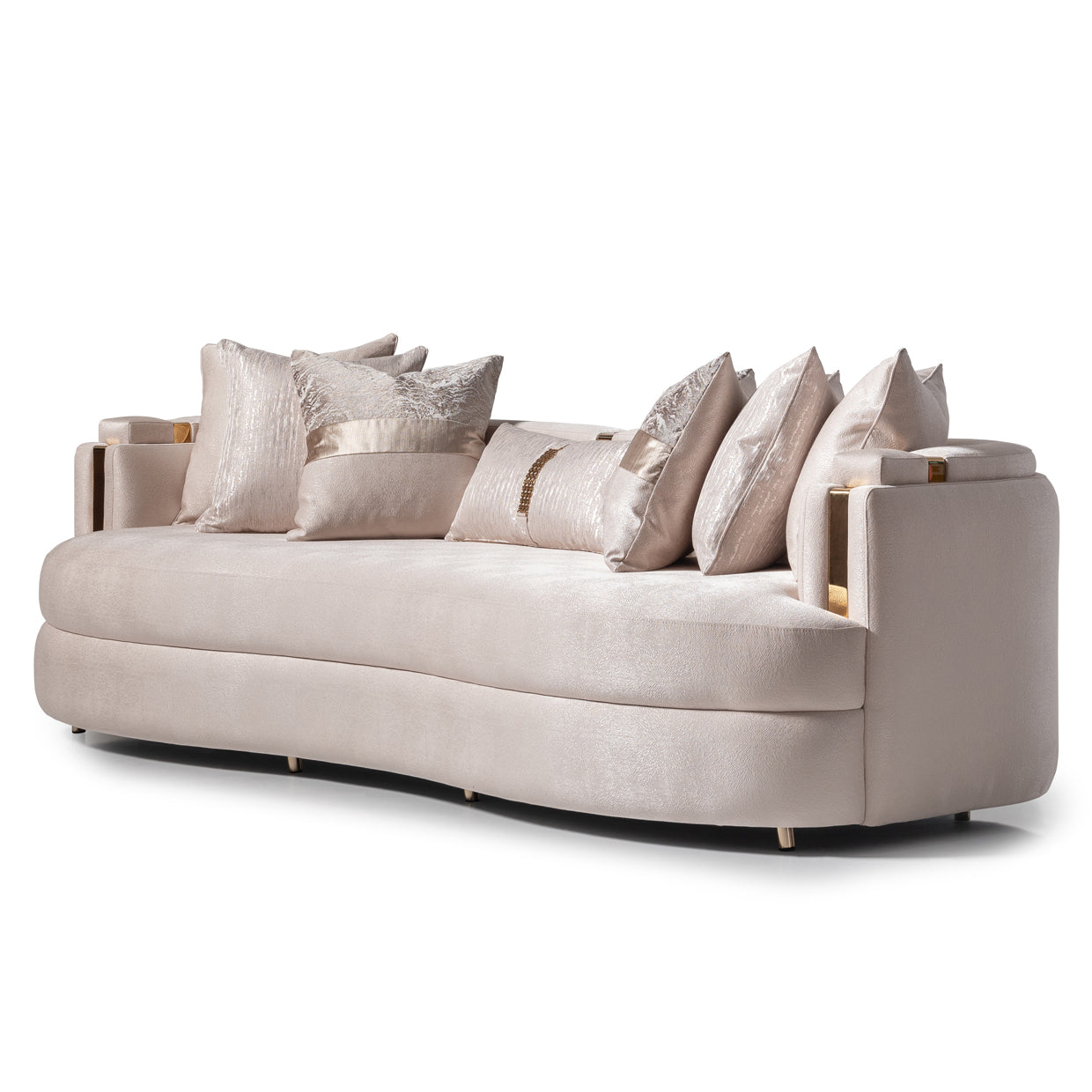 Carmela Mansion Sofa - Almond/Gold
