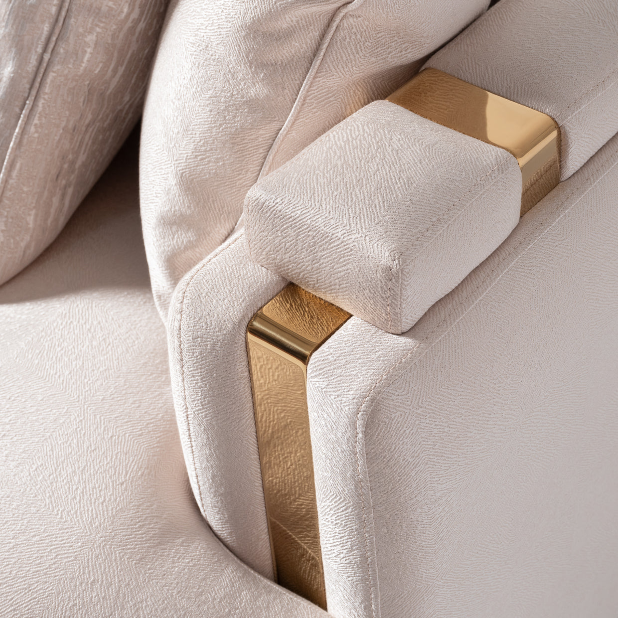 Carmela Mansion Sofa - Almond/Gold