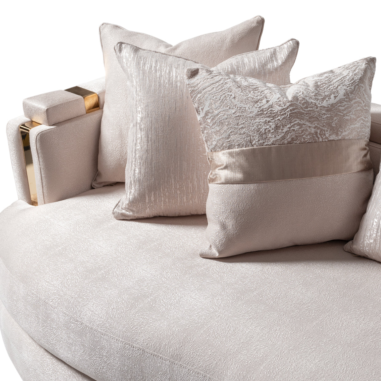 Carmela Mansion Sofa - Almond/Gold