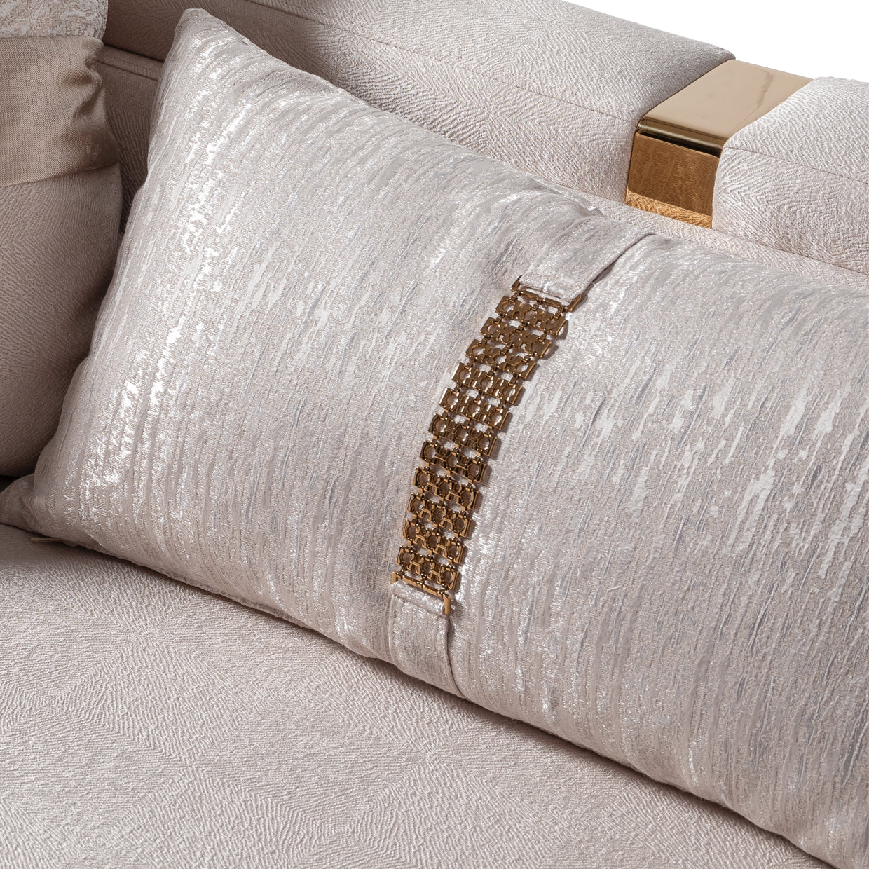 Carmela Mansion Sofa - Almond/Gold