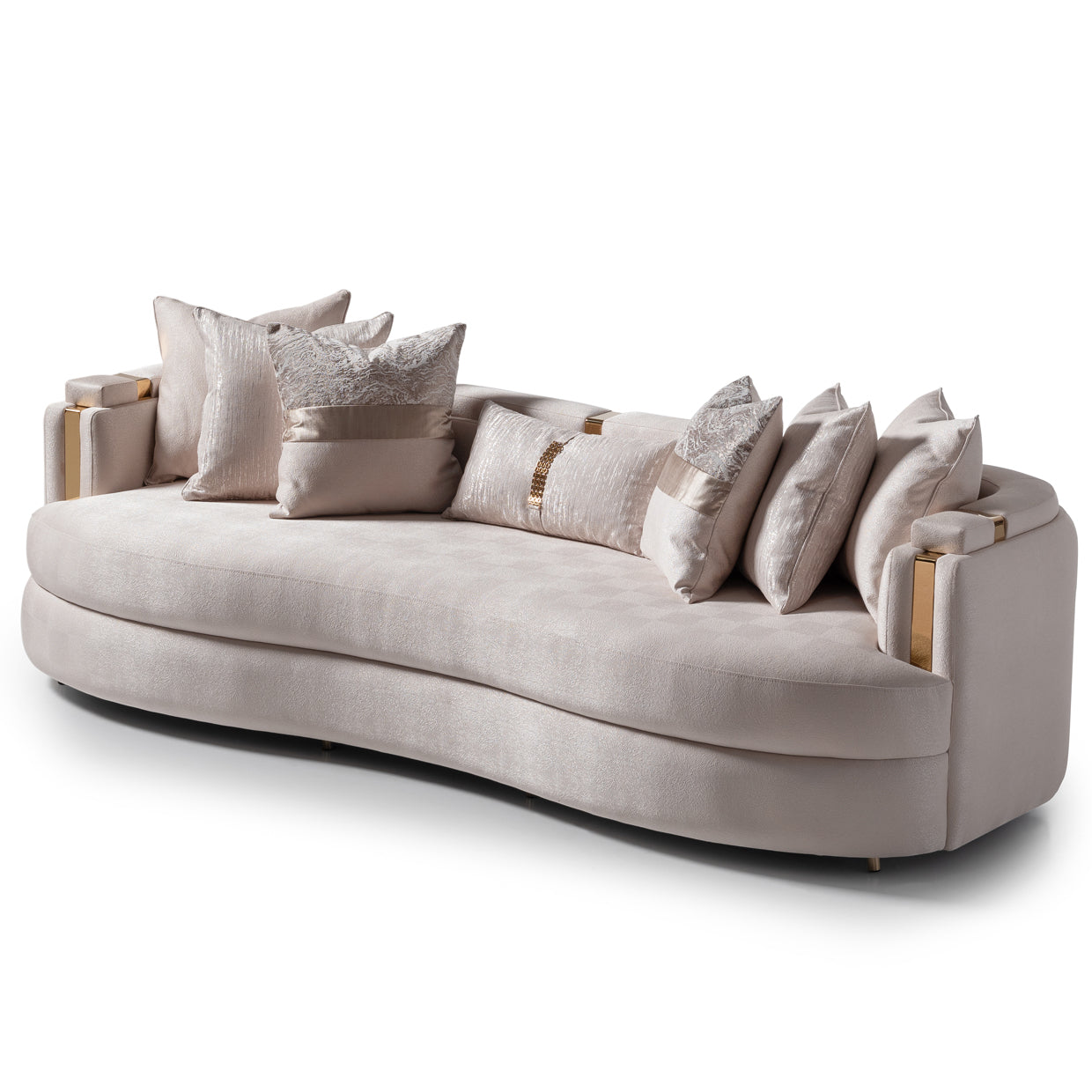 Carmela Mansion Sofa - Almond/Gold