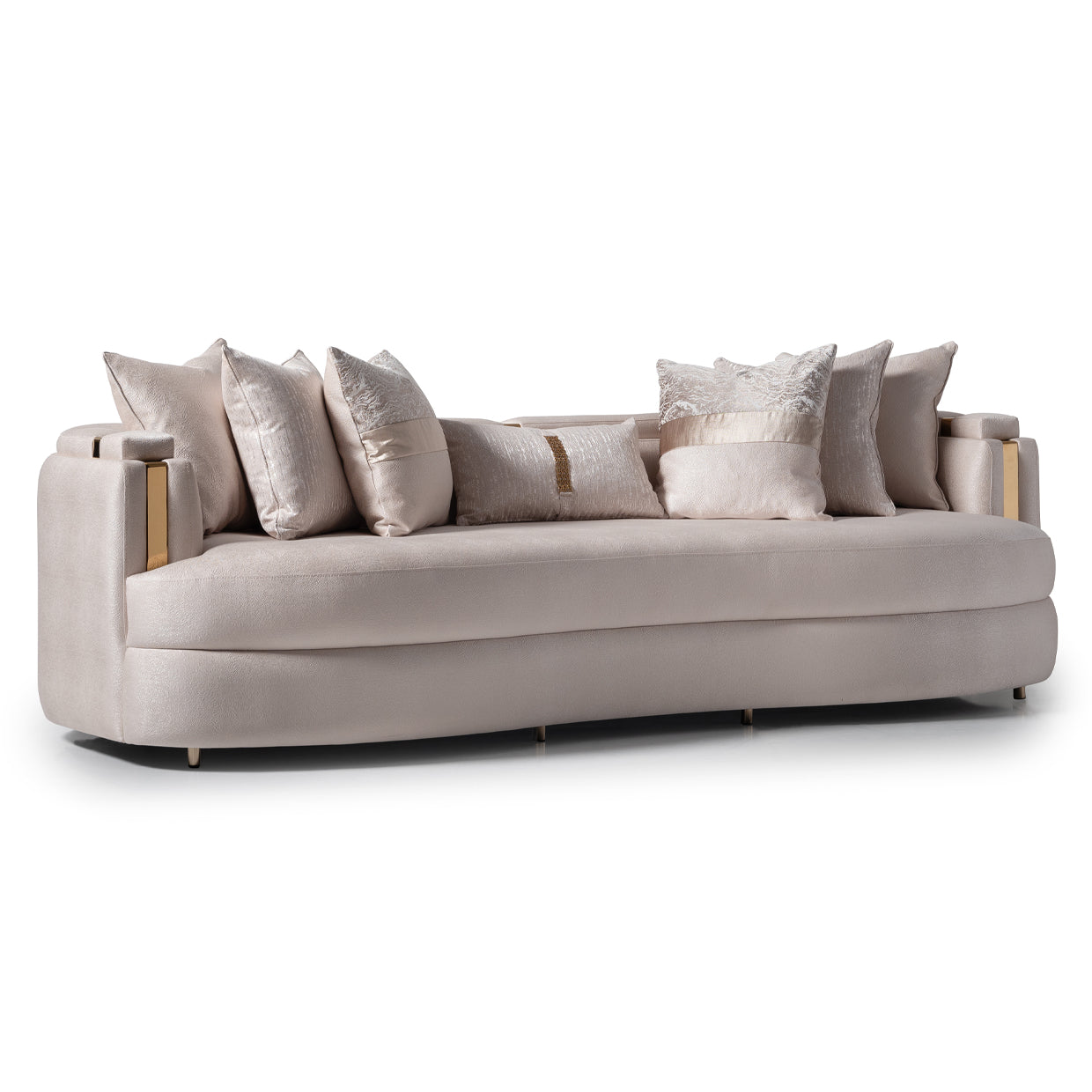 Carmela Mansion Sofa - Almond/Gold