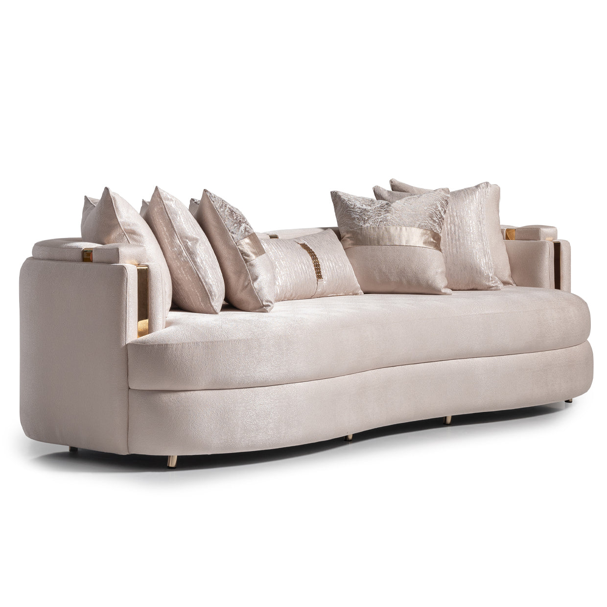 Carmela Mansion Sofa - Almond/Gold