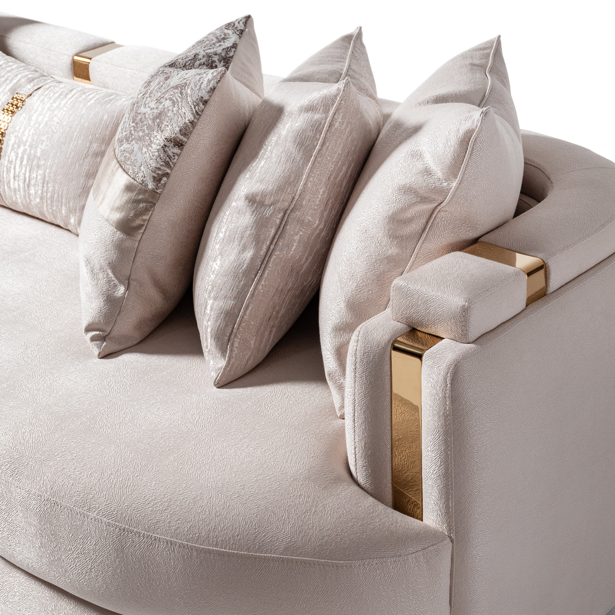 Carmela Mansion Sofa - Almond/Gold