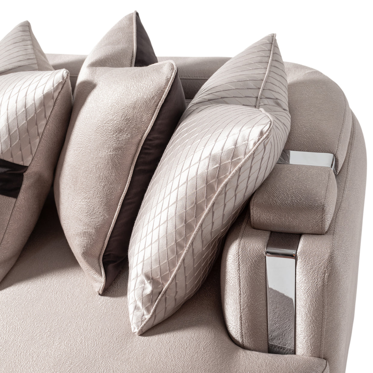 Carmela Mansion Sofa - Zinc/Silver