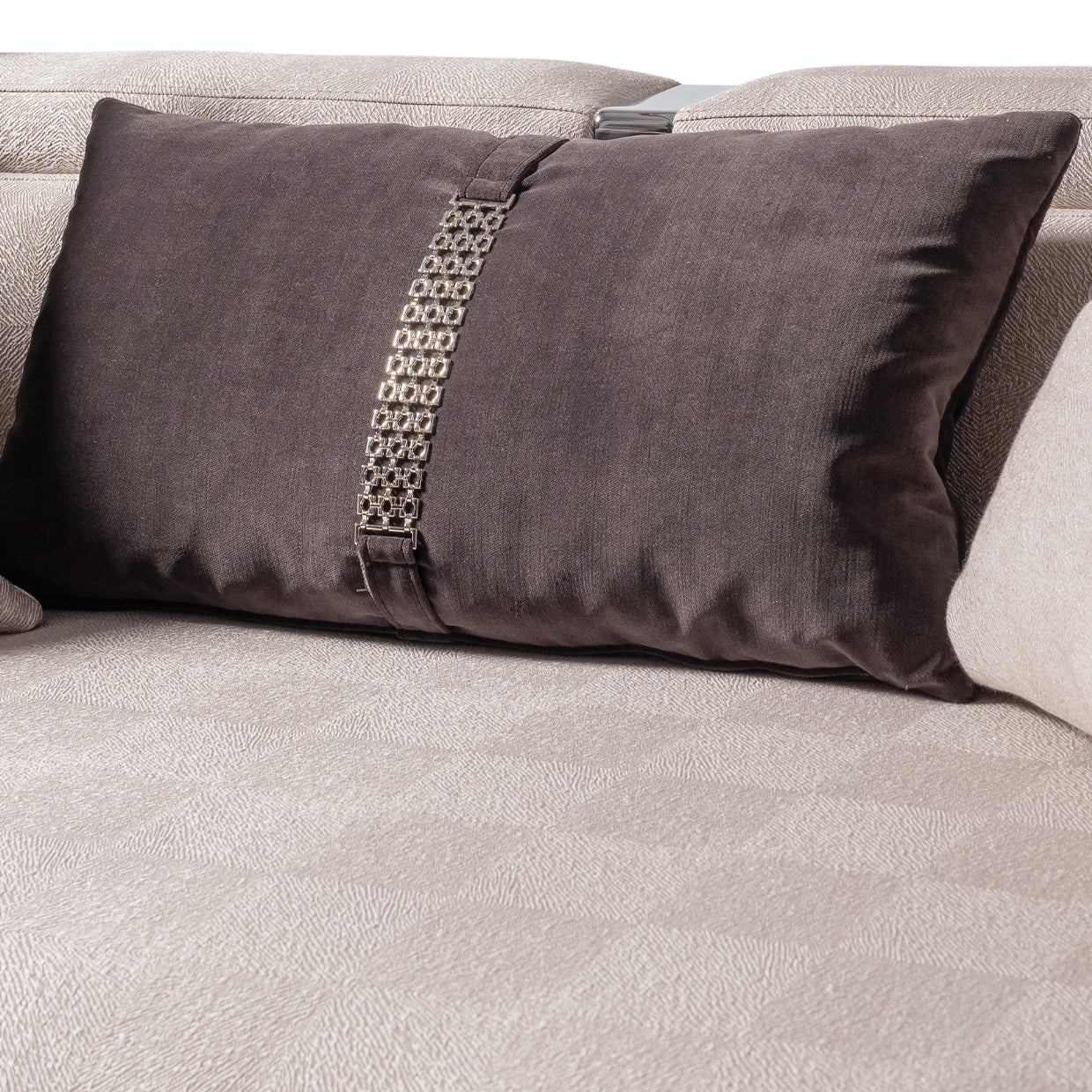 Carmela Mansion Sofa - Zinc/Silver