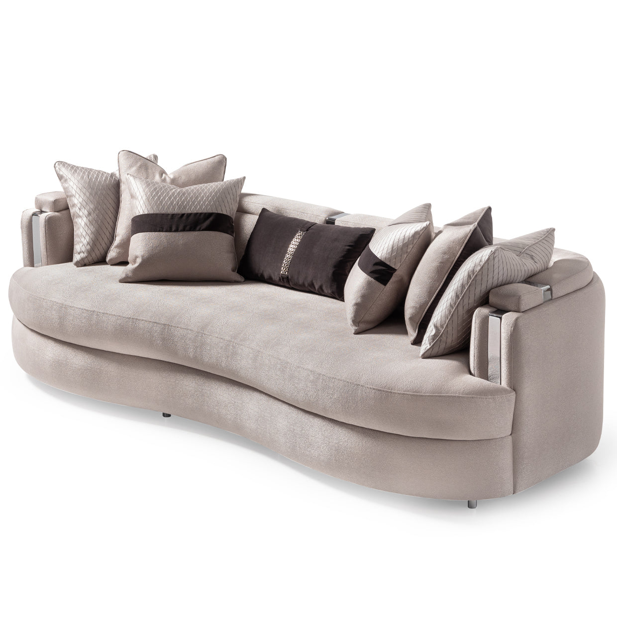 Carmela Mansion Sofa - Zinc/Silver