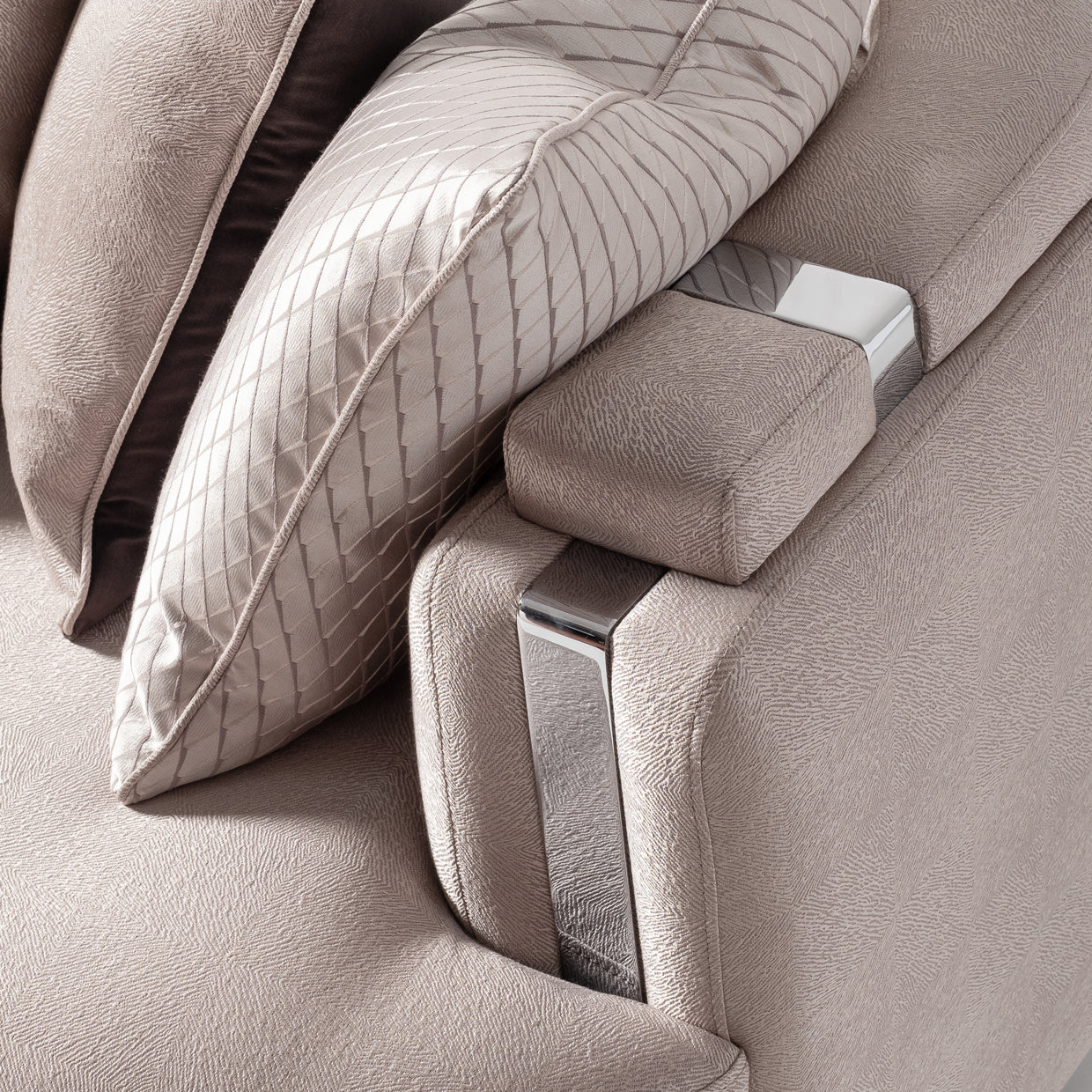 Carmela Mansion Sofa - Zinc/Silver