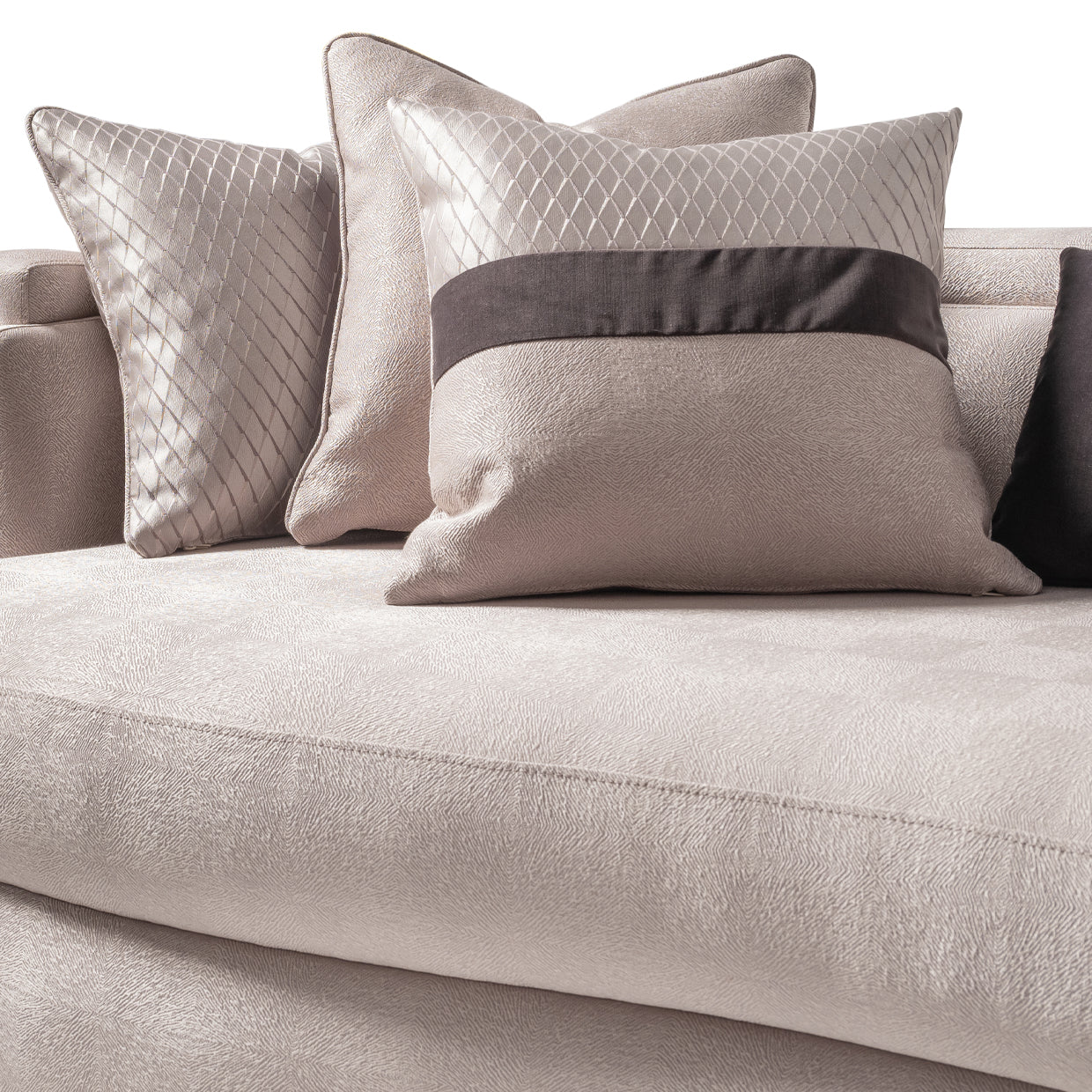Carmela Mansion Sofa - Zinc/Silver