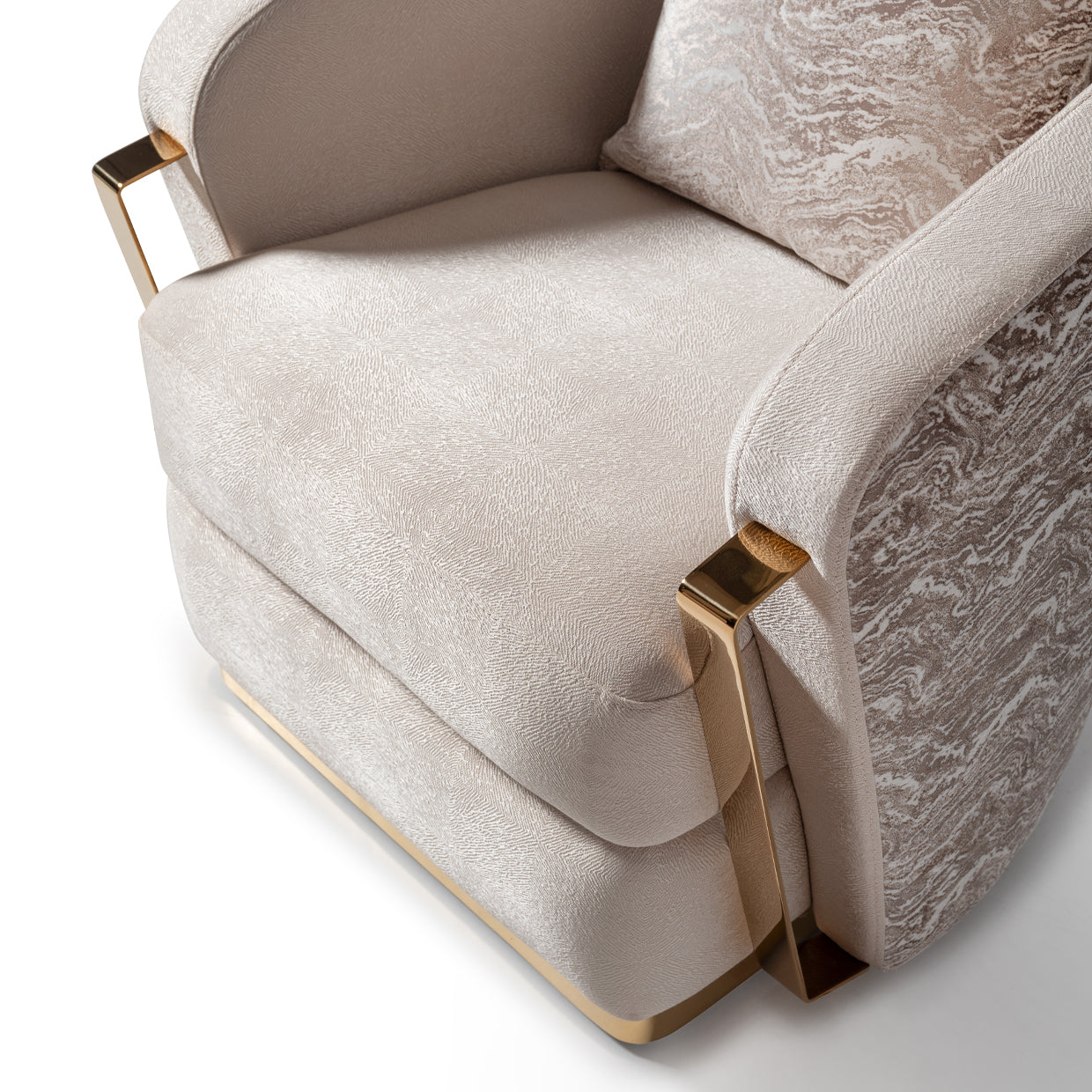 Carmela Accent Chair - Almond/Gold