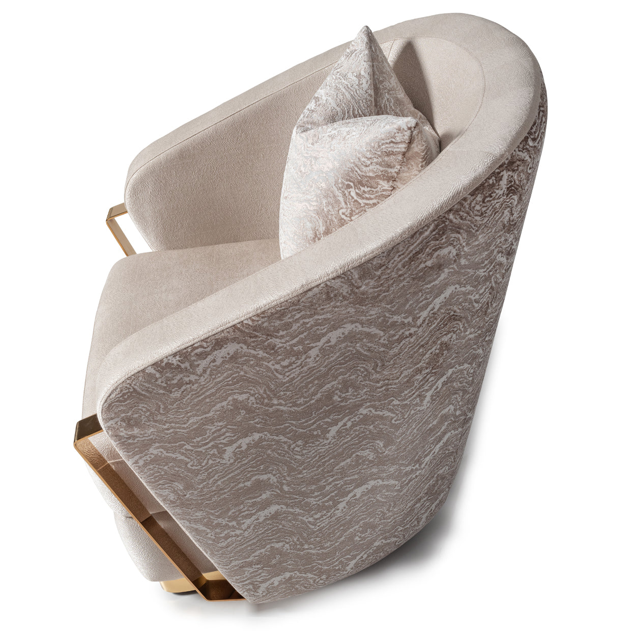 Carmela Accent Chair - Almond/Gold