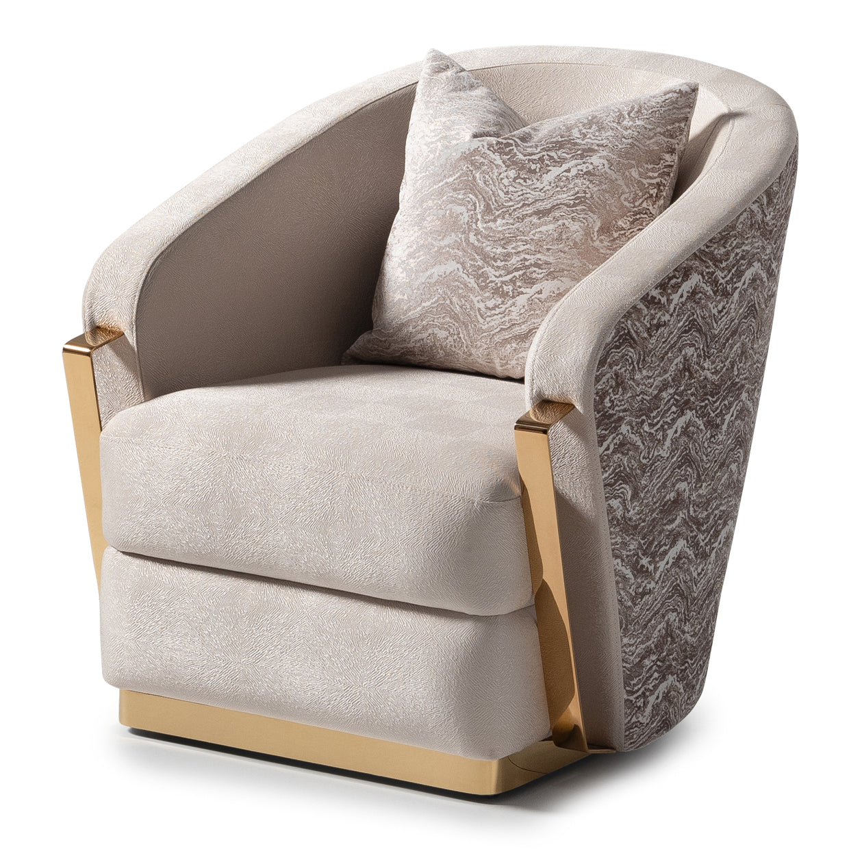 Carmela Accent Chair - Almond/Gold