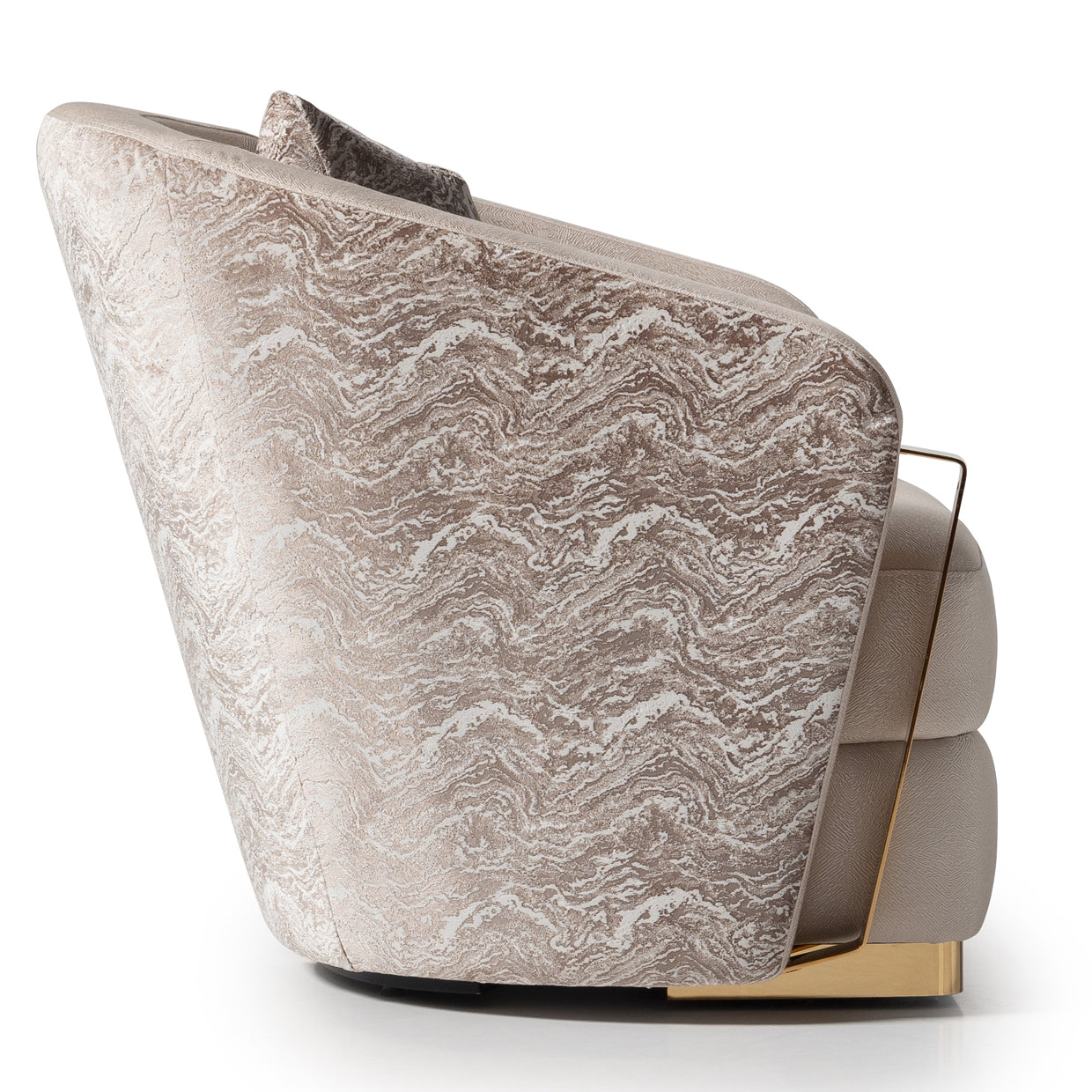 Carmela Accent Chair - Almond/Gold