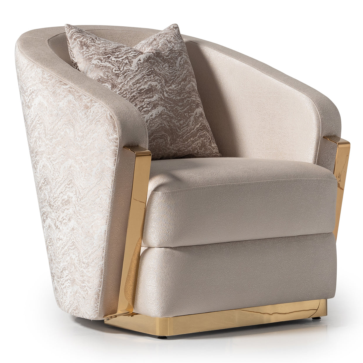 Carmela Accent Chair - Almond/Gold