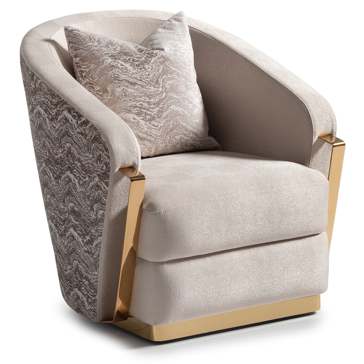 Carmela Accent Chair - Almond/Gold