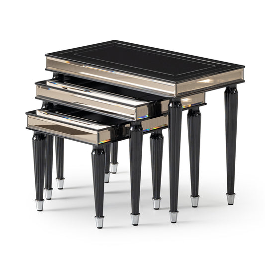 La Francaise Nesting Tables, Set of 3 - Black Ice