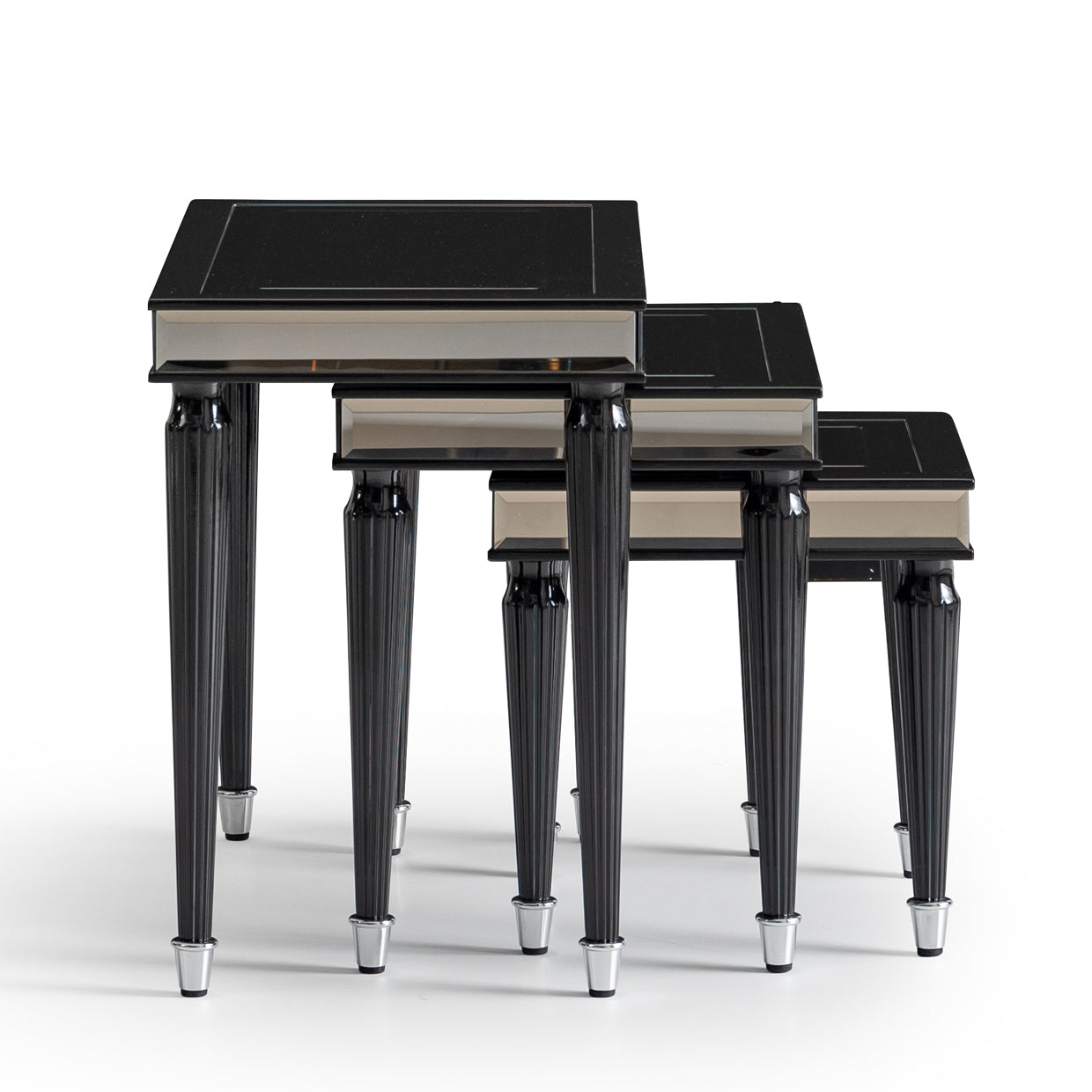 La Francaise Nesting Tables, Set of 3 - Black Ice