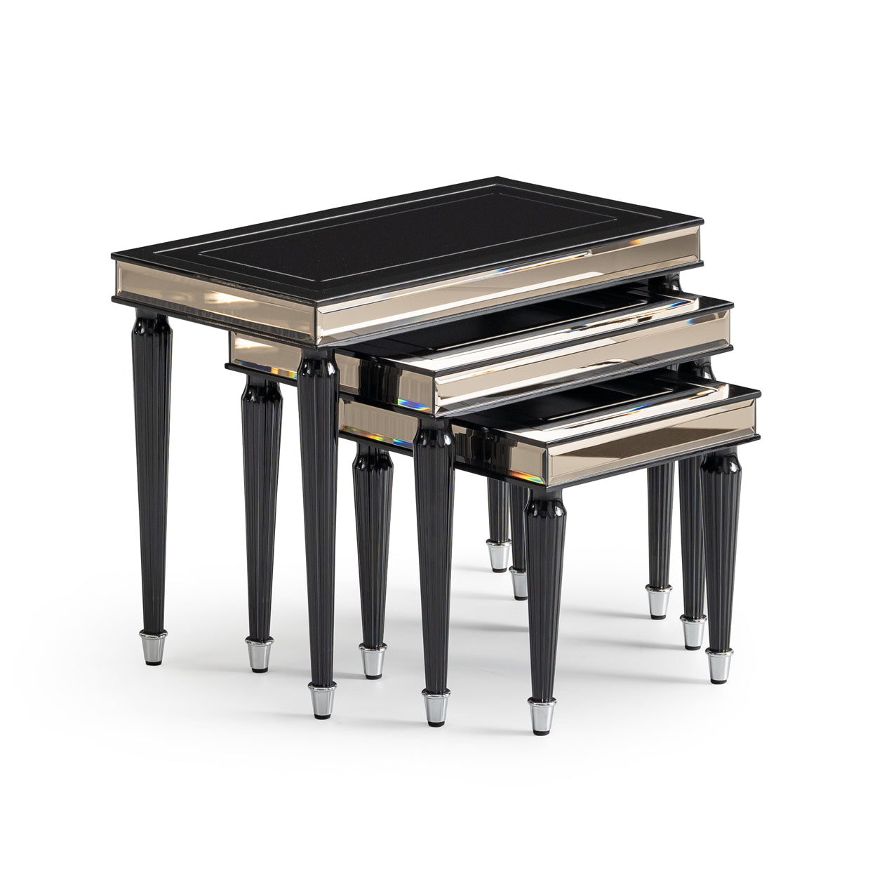 La Francaise Nesting Tables, Set of 3 - Black Ice