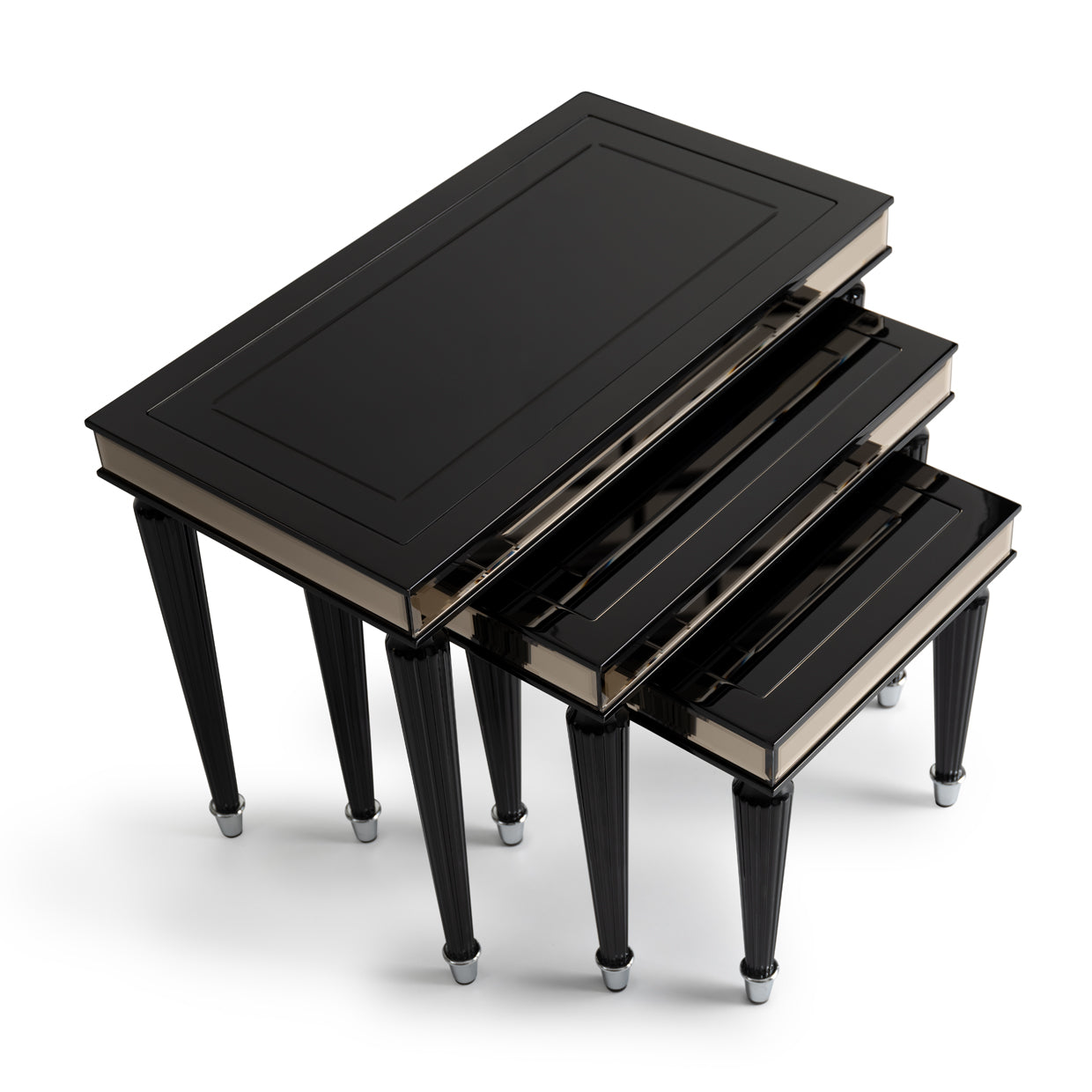 La Francaise Nesting Tables, Set of 3 - Black Ice