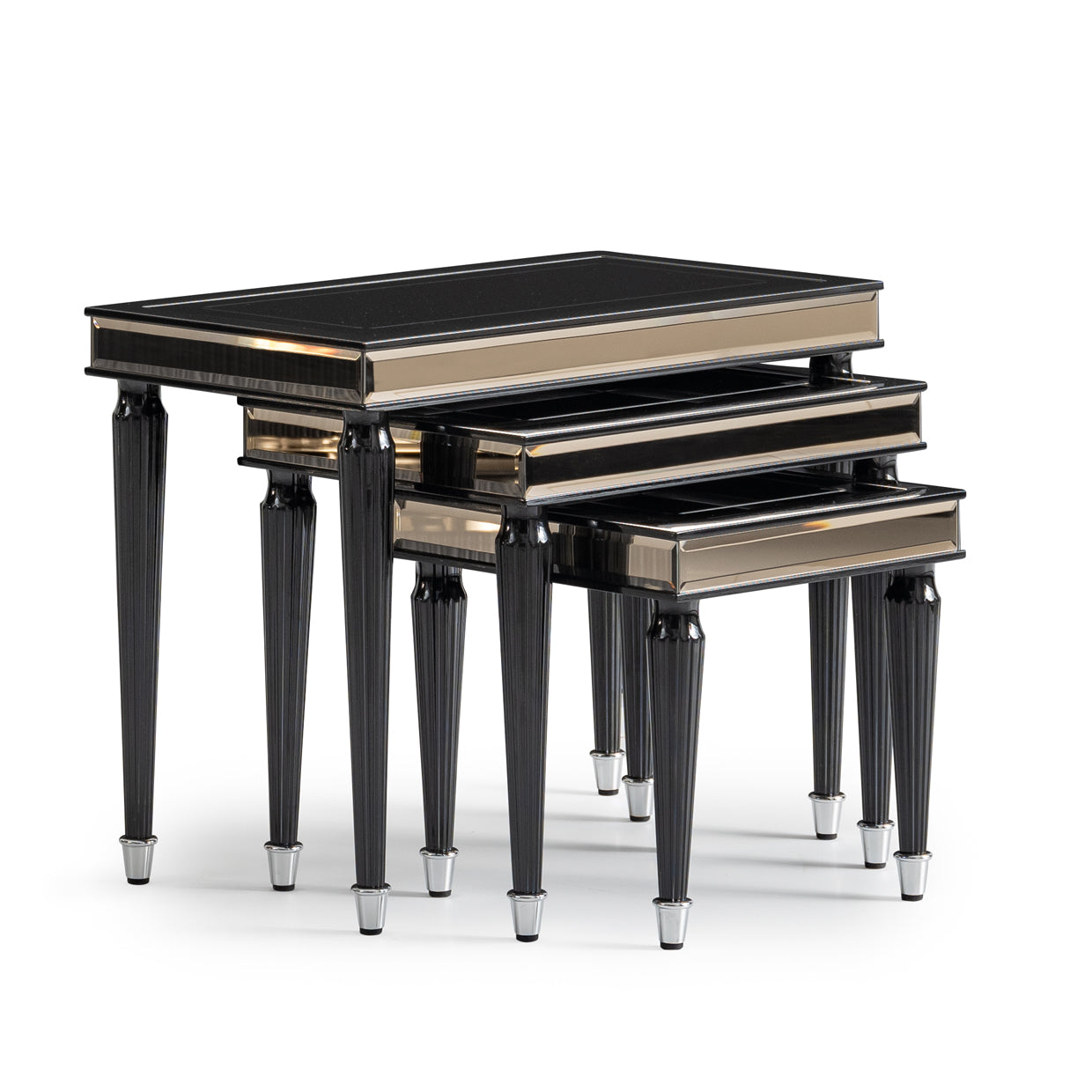 La Francaise Nesting Tables, Set of 3 - Black Ice