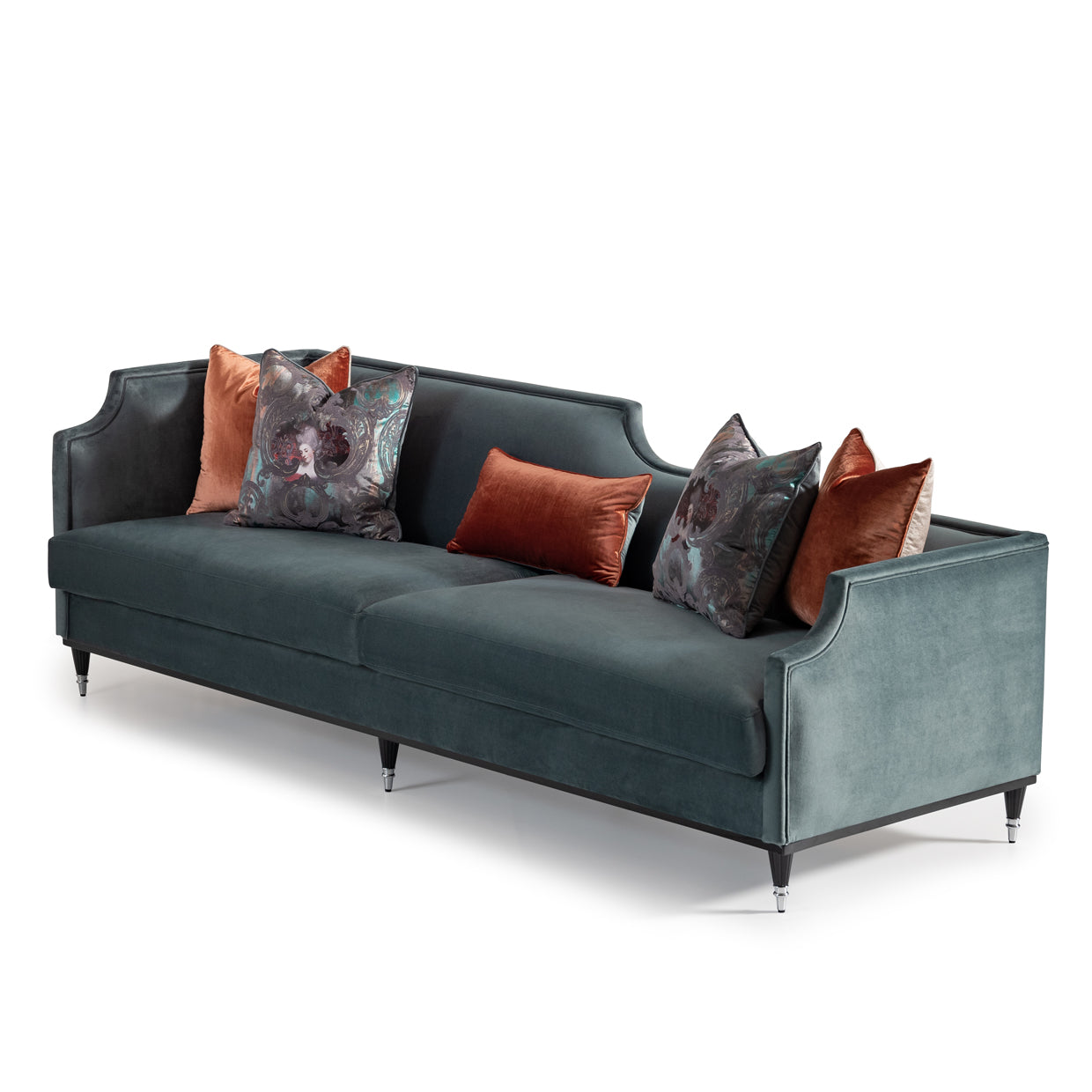 La Francaise Mansion Sofa - Azure/Black