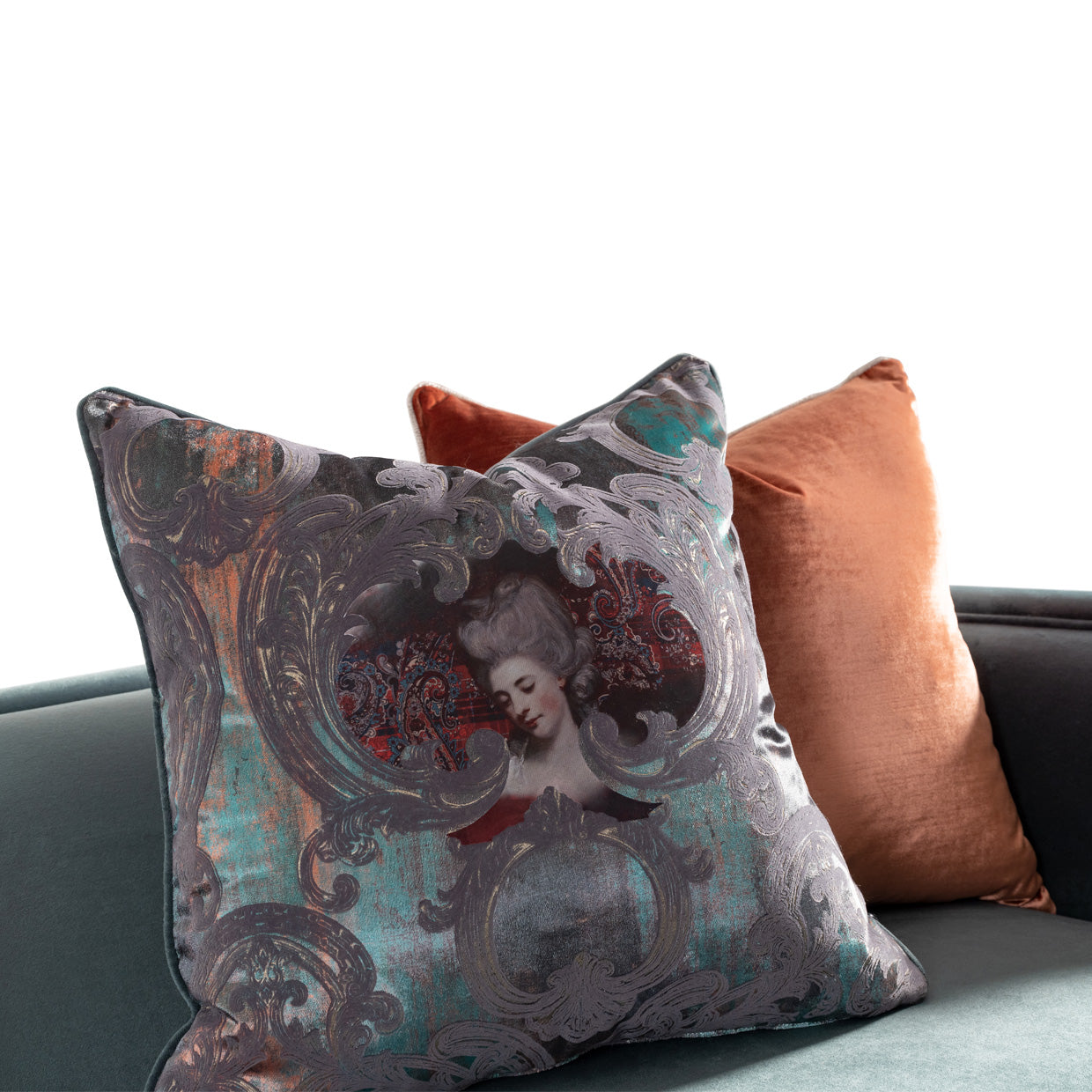 La Francaise Mansion Sofa - Azure/Black