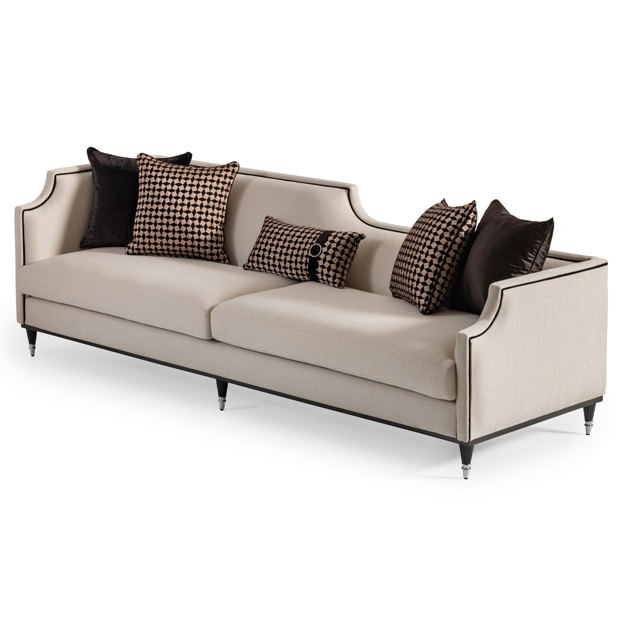 La Francaise Mansion Sofa - Cafe/Black