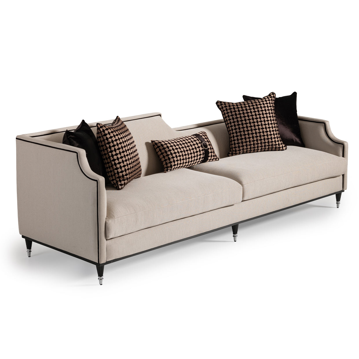 La Francaise Mansion Sofa - Cafe/Black